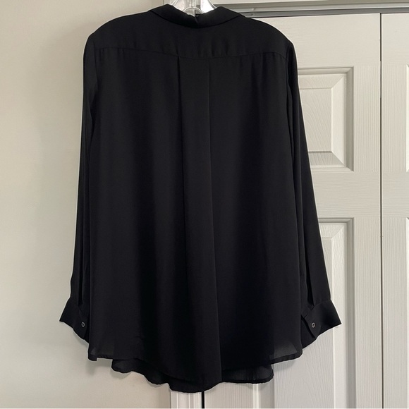 Maya Negri Black Sheer Blouse Long Sleeve Size XL/XXL - Picture 4 of 6